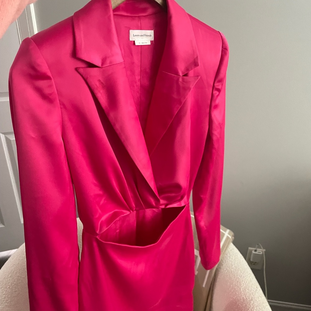 Revolve Lovers and Friends Andie Blazer Dress‎ in Raspberry Pink - Picture 14 of 16